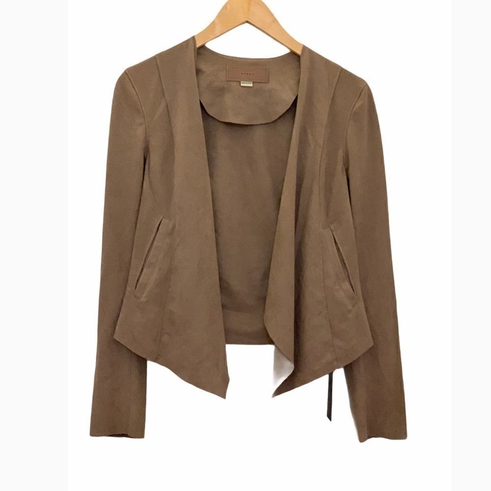 BlankNYC Faux Suede Cascading Waterfall Jacket